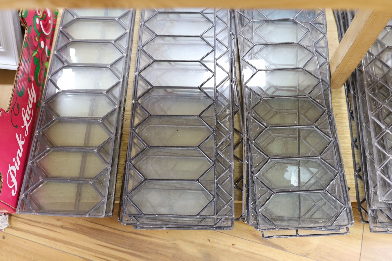 40 assorted leaded glass panels